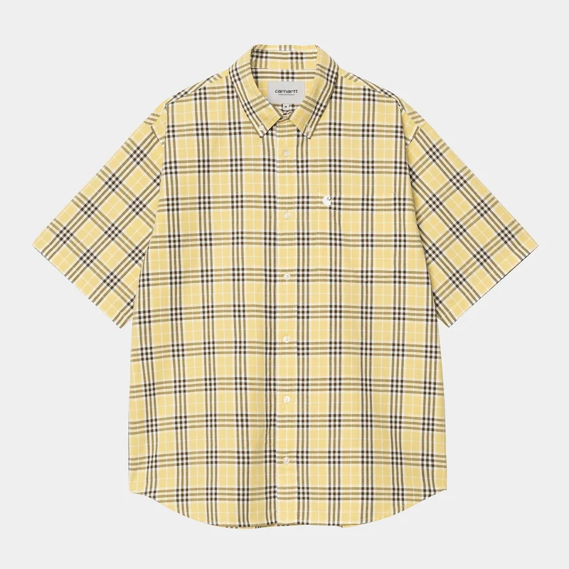 Carhartt WIP Herr Niven rutig skjorta - halm