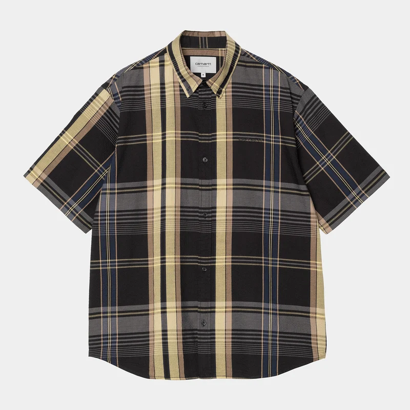 Carhartt WIP Roslin rutig skjorta för män - Svart / Svart