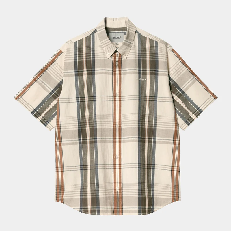 Carhartt WIP Roslin rutig skjorta för män - Natur/vax