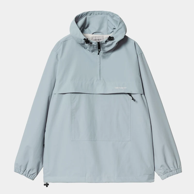 Carhartt WIP Herr Windbreaker Pullover Sommarjacka - Frostad Blå / Vit