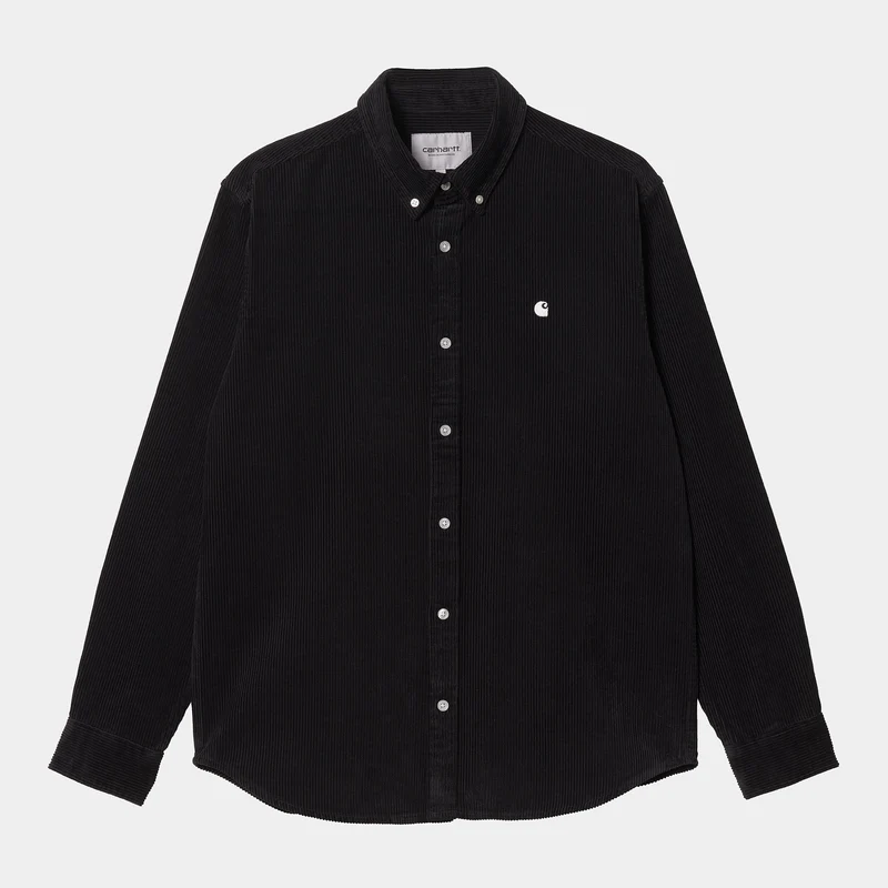 Carhartt WIP Madison Fine Cord Skjorta för män - Svart