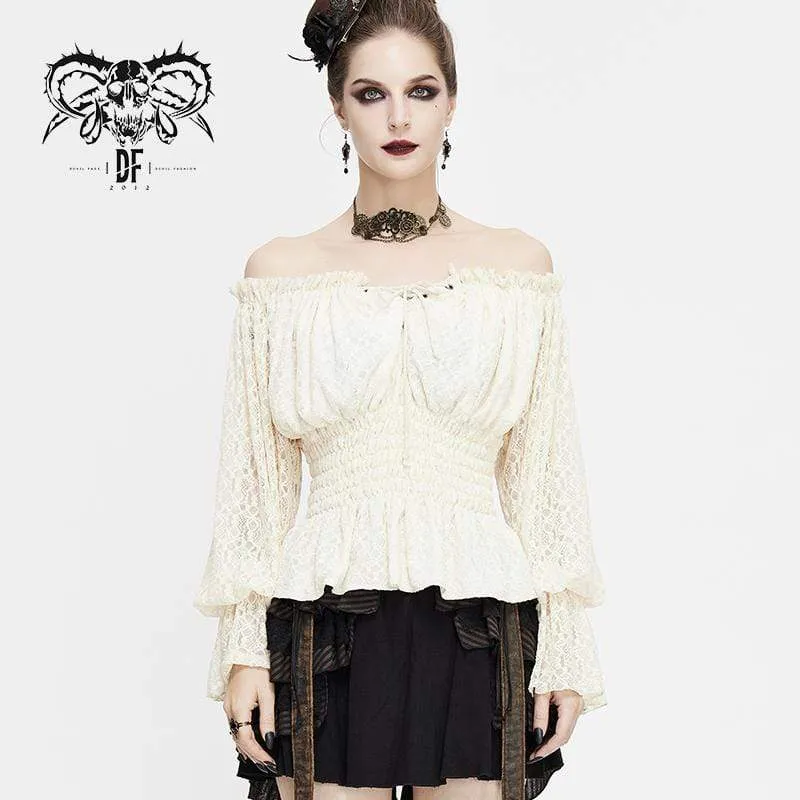 Dam vintage off-shoulder Strappy Toppar Vita