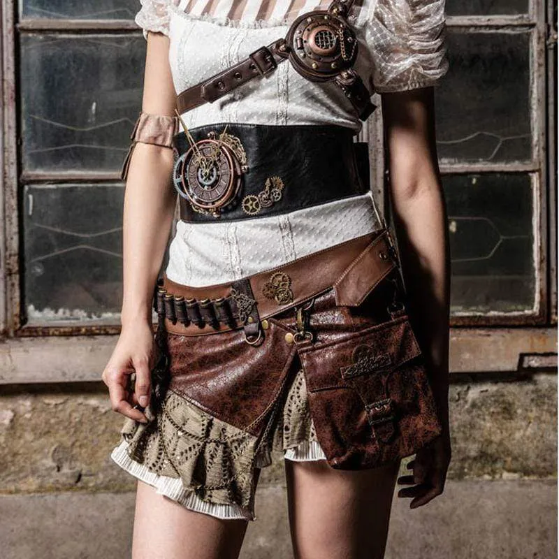 Steampunk klockdel brett midjebälte