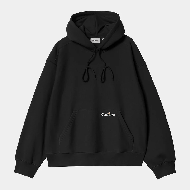 Carhartt WIP Män Label Script Sweat Hoodie - Svart