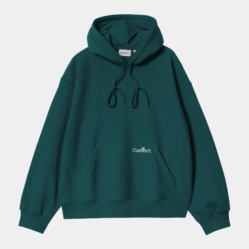 Carhartt WIP Män Label Script Sweat Hoodie - Malachite
