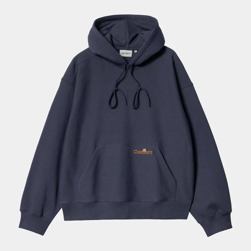 Carhartt WIP Män Label Script Sweat Hoodie - Blå