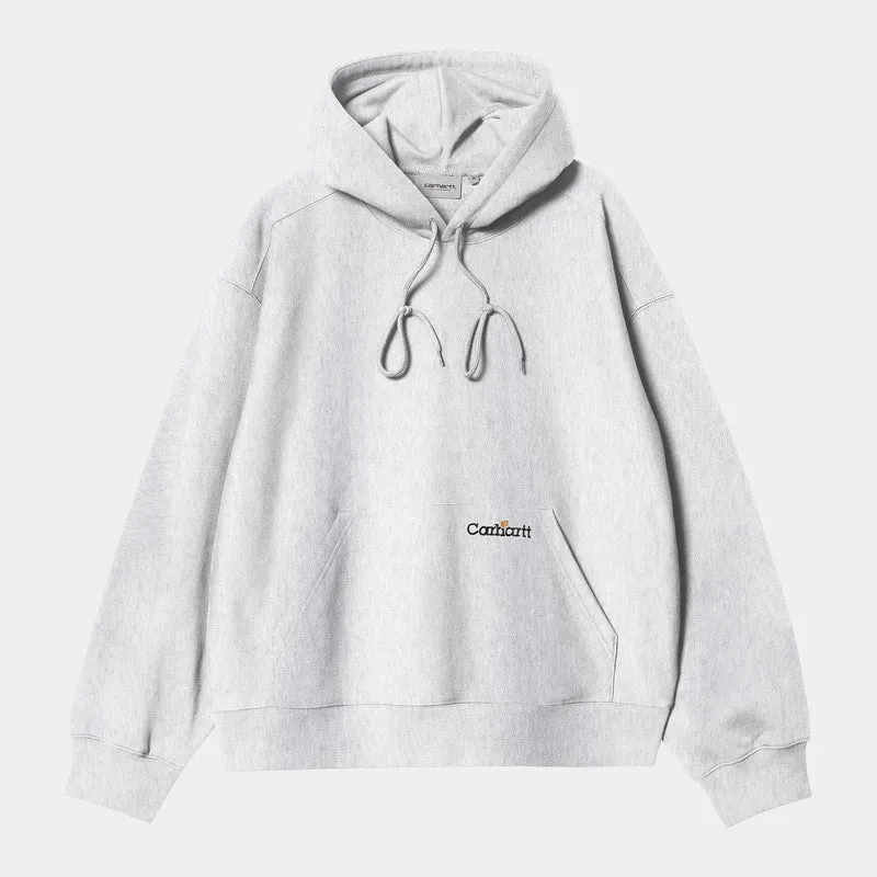 Carhartt WIP Män Label Script Sweat Hoodie - Ash Heather