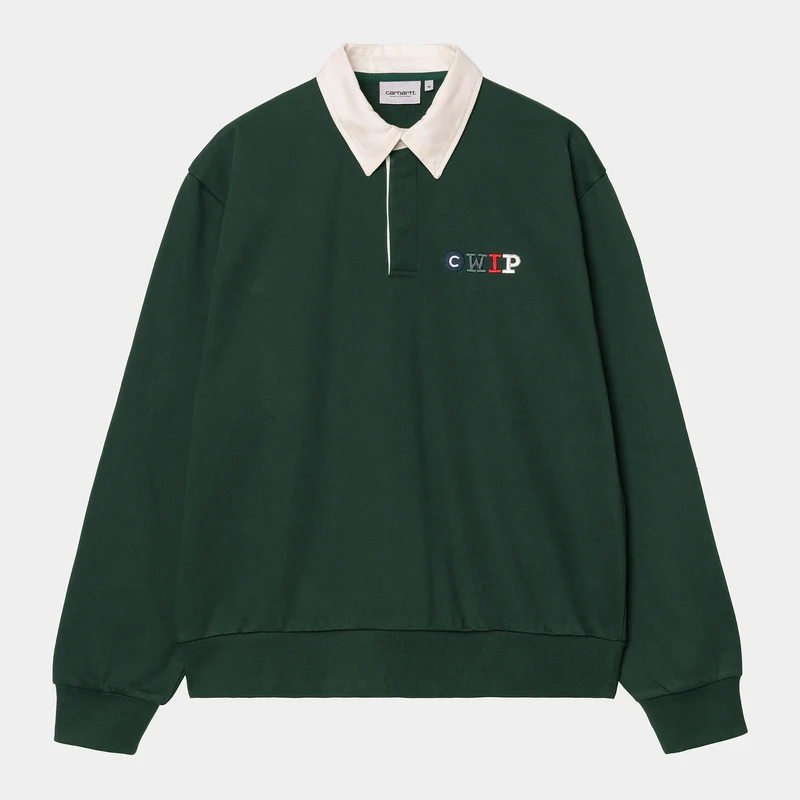 Carhartt WIP Herr Flags Rugby Sweat Top - Barrträd