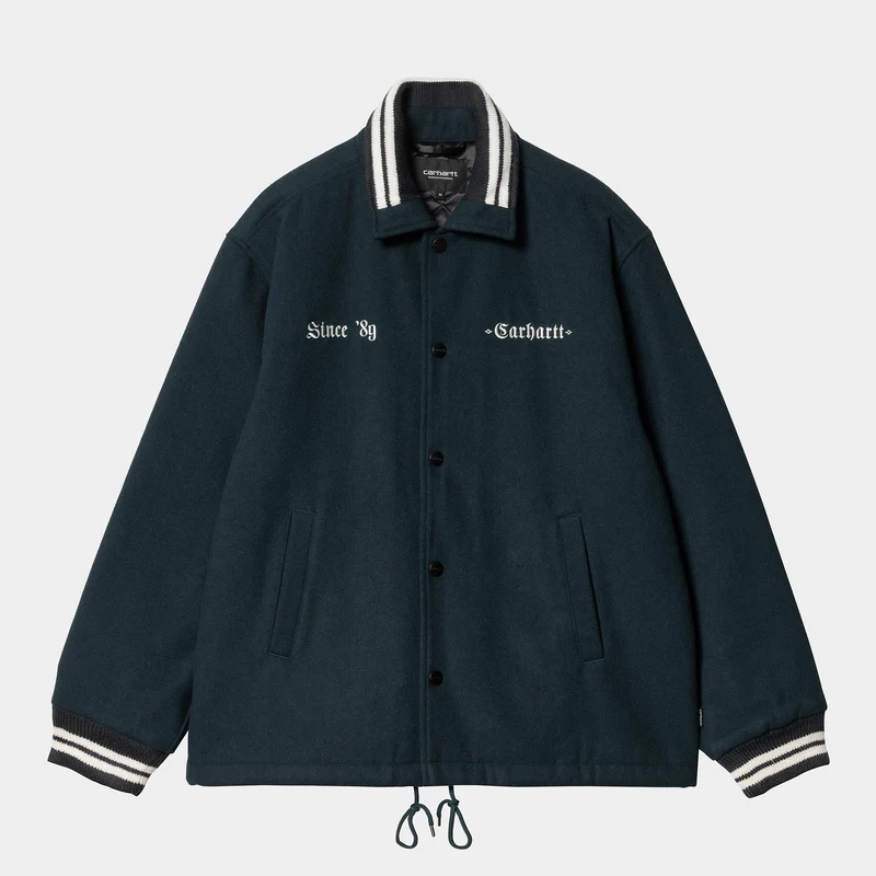 Carhartt WIP Herr Wool Coach Jacka - Deep Lagoon / Wax