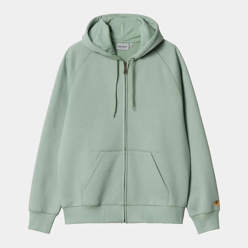 Carhartt WIP Herr Chase Zip Front Jacka Hoodie - Frosted Green