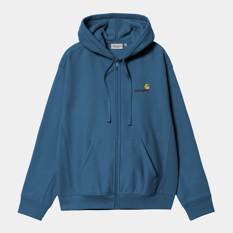 Carhartt WIP Herr American Script Jacka med huvtröja och dragkedja framtill - Sodalite