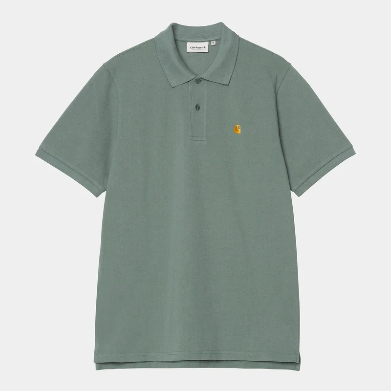 Carhartt WIP Chase Pique kortärmad pikétröja för män - Silver Pine