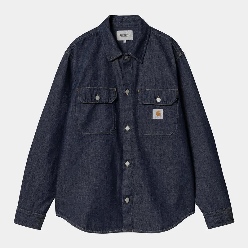 Carhartt WIP Herr Harvey Shirt Jacka - Blå Sköljd