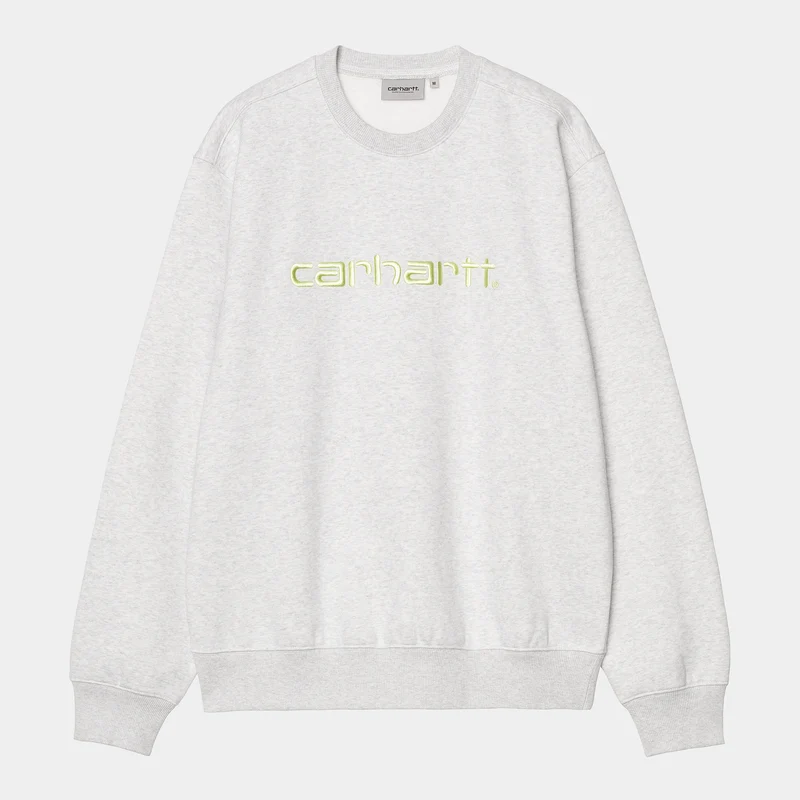Carhartt WIP Herr Carhartt WIP Sweat Top - Ash Heather / Air Green