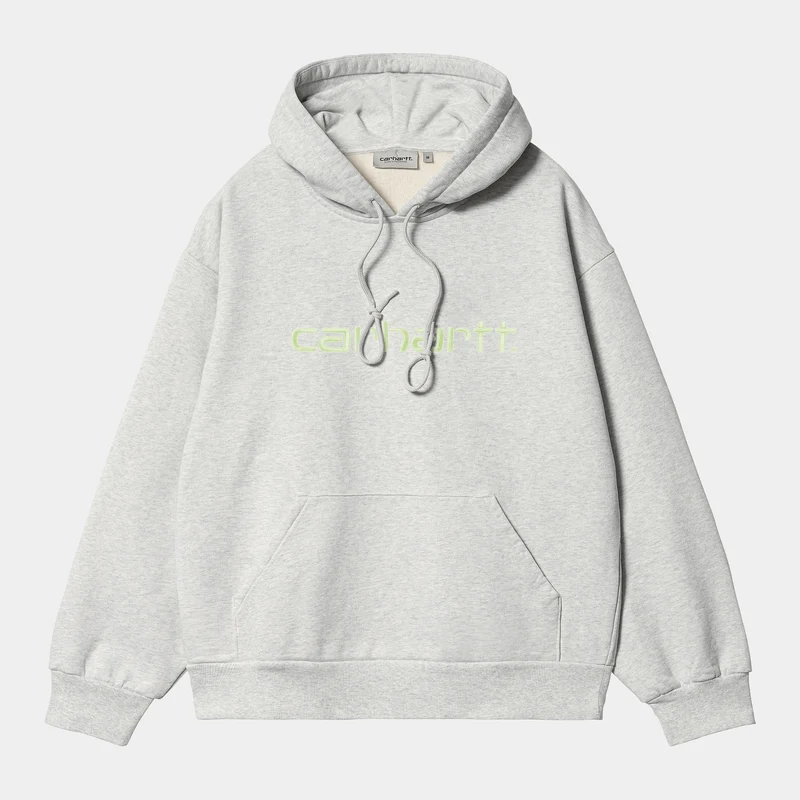 Carhartt WIP Herr Carhartt Hoodie - Ash Heather / Air Green
