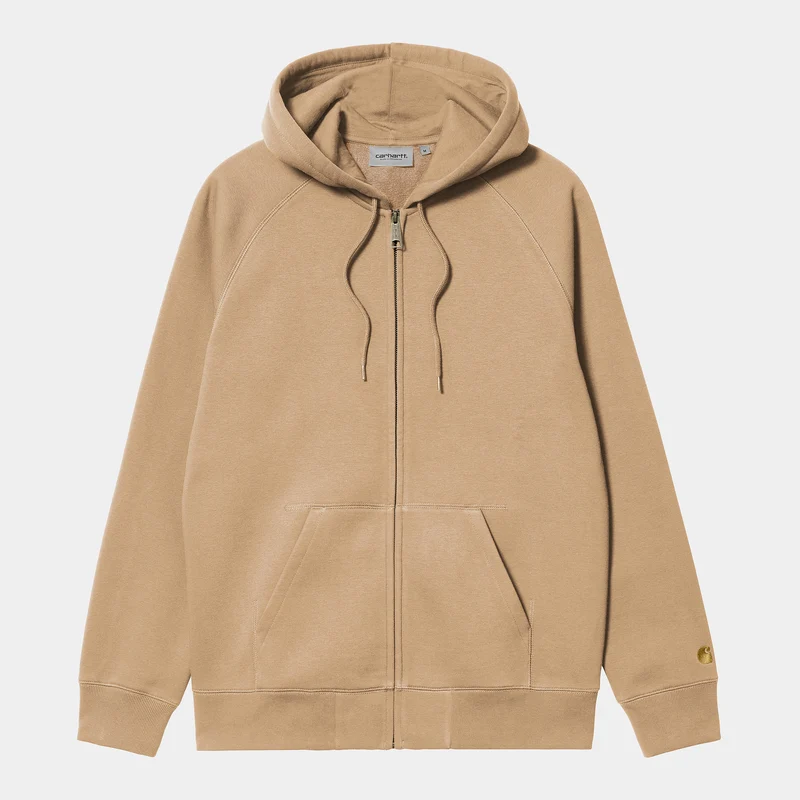 Carhartt WIP Herr Chase Zip Front Jacka Hoodie - Dusty Hamilton Brown