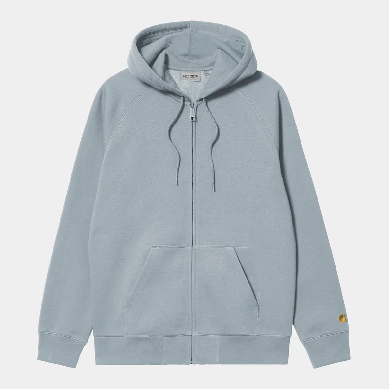 Carhartt WIP Herr Chase Zip Front Jacka Hoodie - Frosted Blue