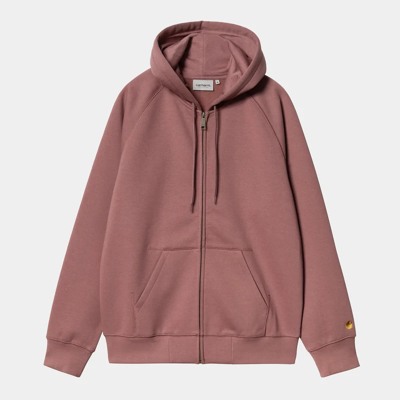 Carhartt WIP Herr Chase Zip Front Jacka Hoodie - Dusky Pink