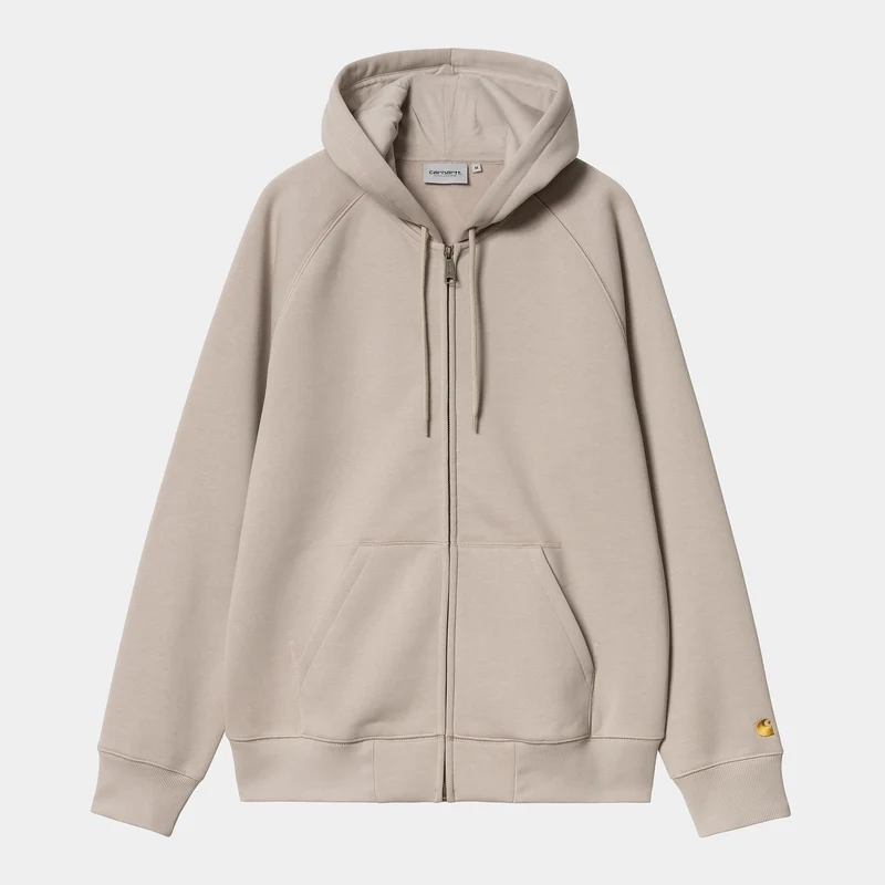 Carhartt WIP Herr Chase Zip Front Jacka Hoodie - Dusky Beige
