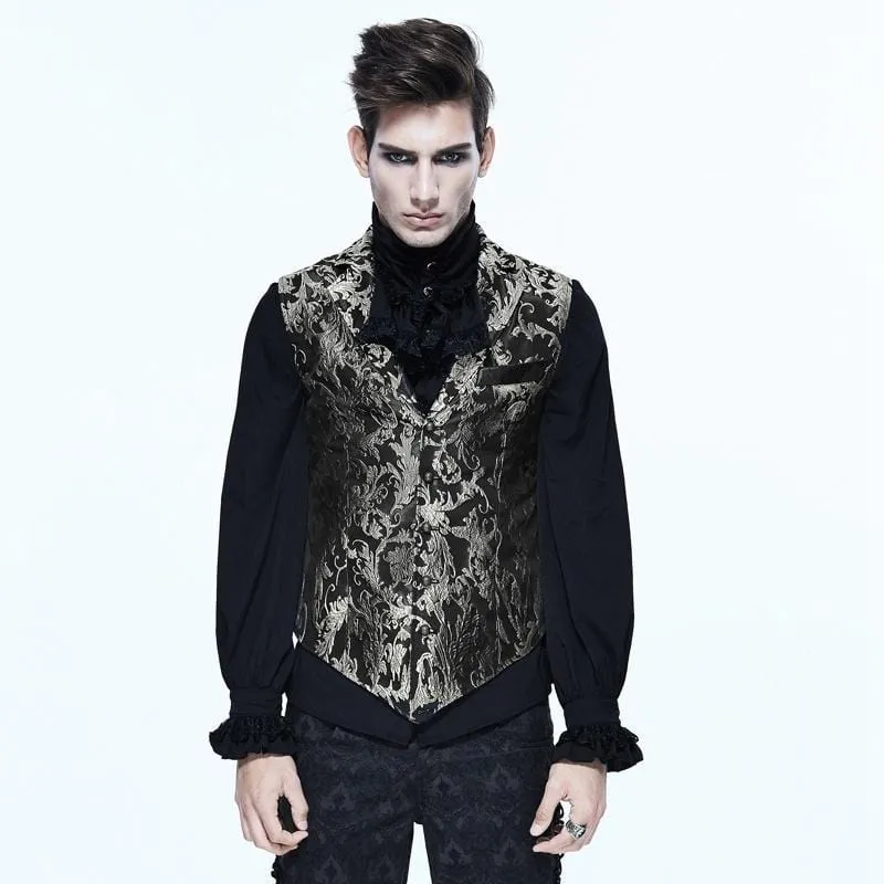 Goth Brocade väst för män