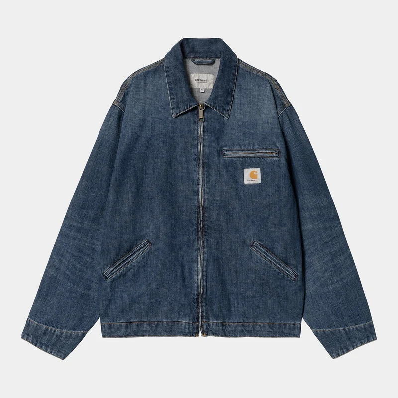 Carhartt WIP Herr OG Detroit Camano Jeansjacka - Blå Mörk Begagnad Tvätt