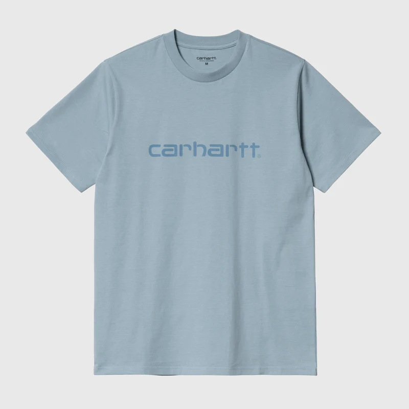 Carhartt WIP Man Script kortärmad T-shirt - Frostad Blå