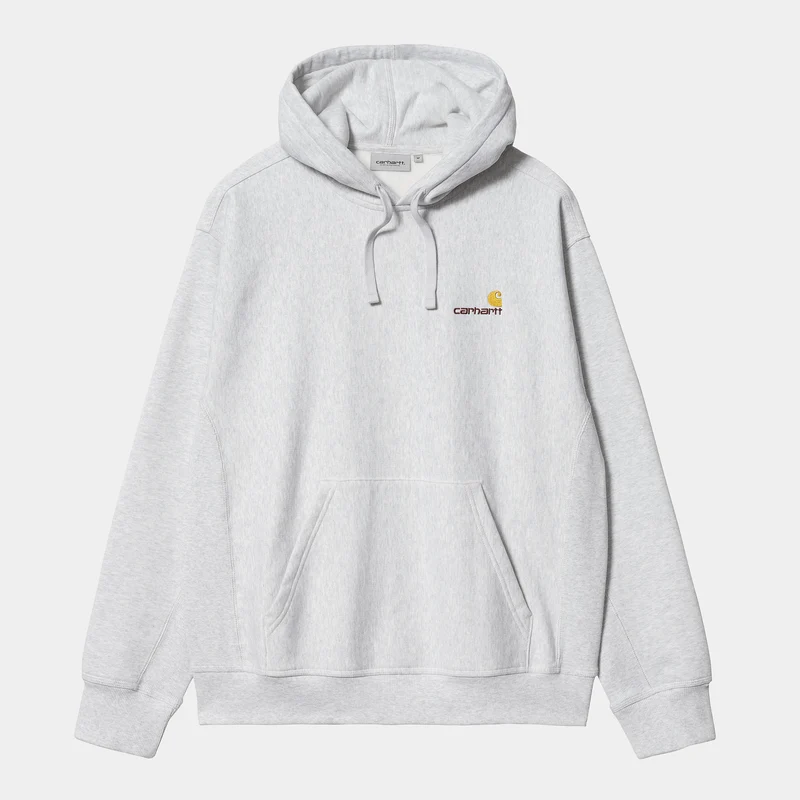 Carhartt WIP Herr American Script Sweat Hoodie - Ash Heather