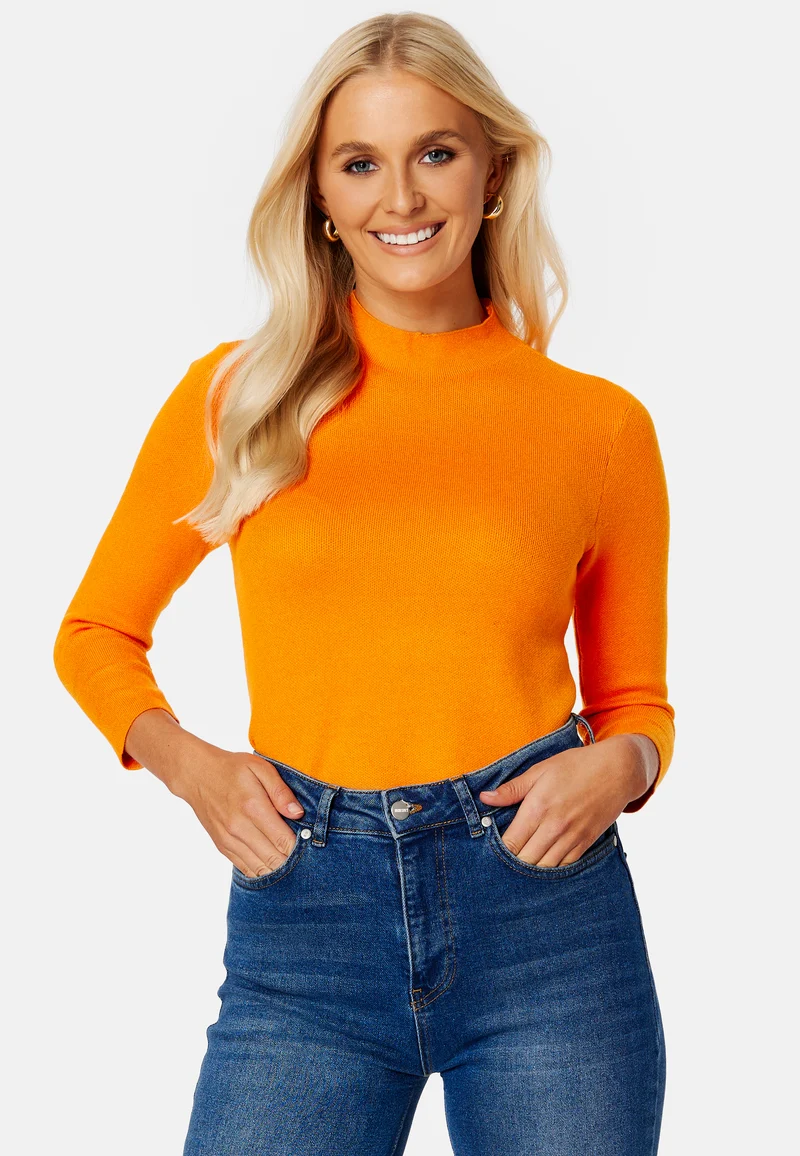Gold Rib 3/4 FunnelneckBlouse