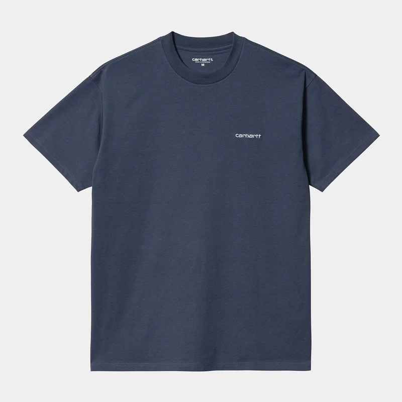 Carhartt WIP Man Script Broderi Kortärmad T-shirt - Enzian