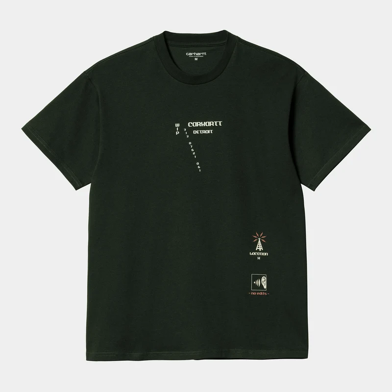 Carhartt WIP Kortärmad Connect T-shirt för män - Dark Cedar