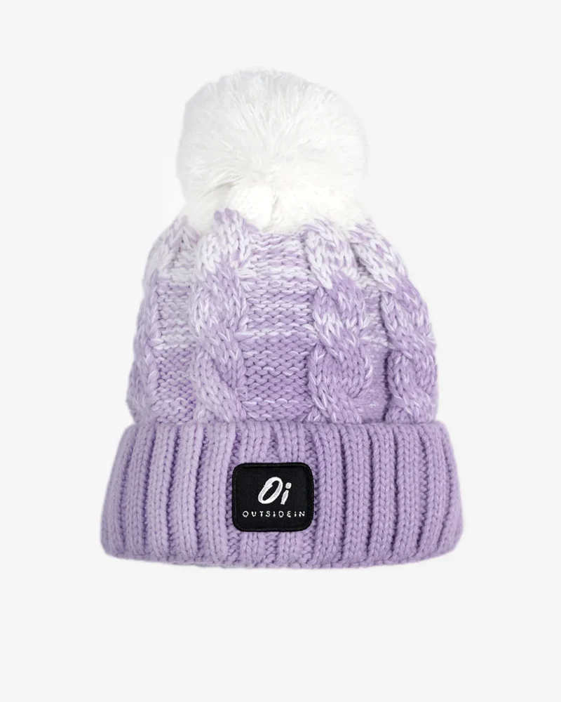 Outside In Unisex Vinter Pom Pom Hat - Purple Fade