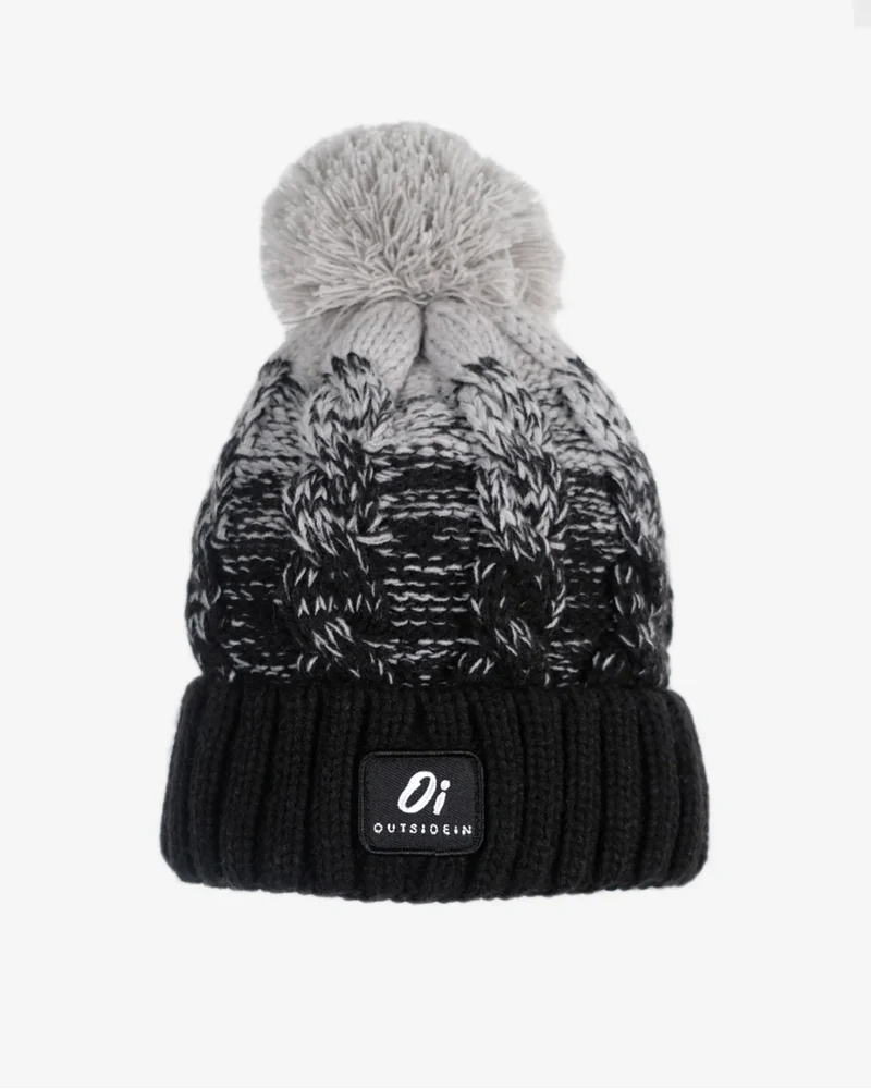 Outside In Unisex Vinter Pom Pom Hat - Black Fade