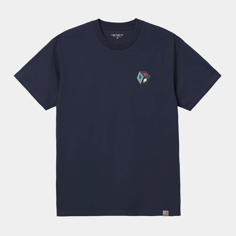 Carhartt WIP Kortärmad kub för män T-shirt i ekologisk bomull - blå