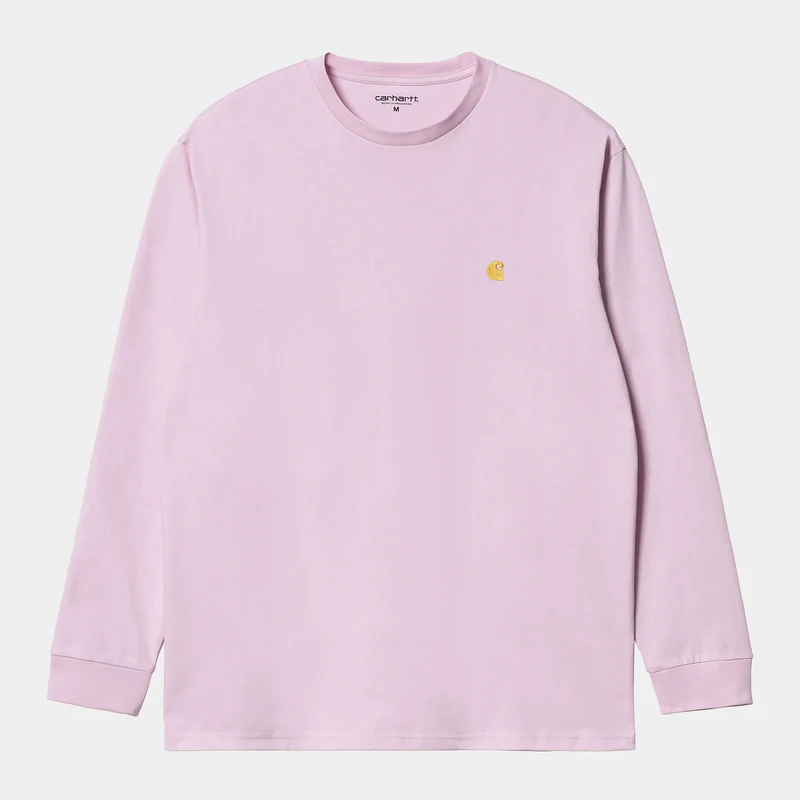 Carhartt WIP Chase långärmad t-shirt för män - blek kvarts / guld