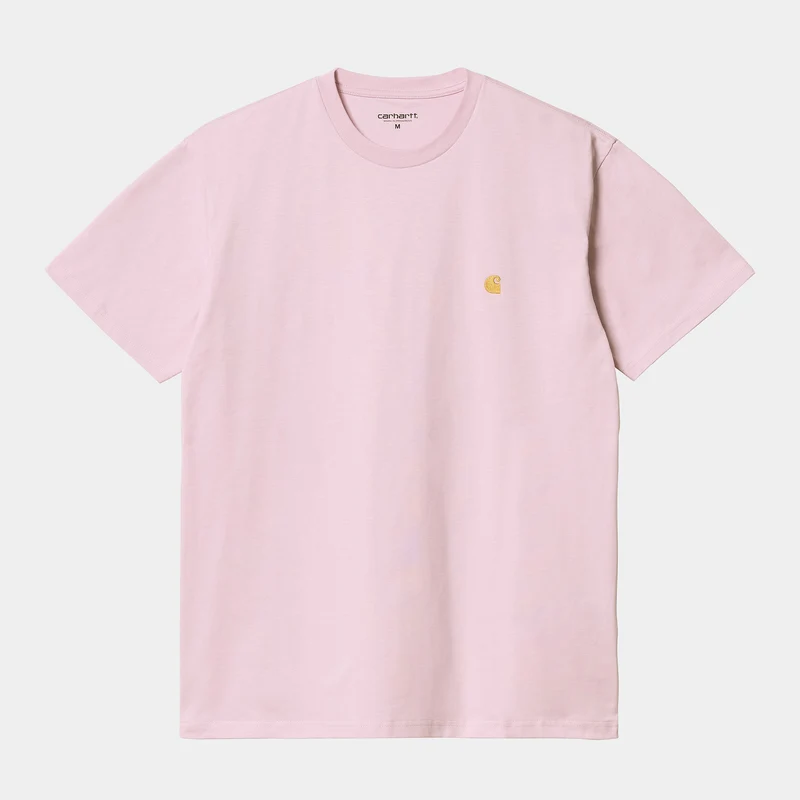 Carhartt WIP Chase kortärmad t-shirt för män - blek kvarts / guld