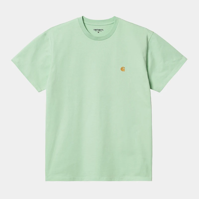 Carhartt WIP Chase kortärmad t-shirt för män - blek spearmint / guld