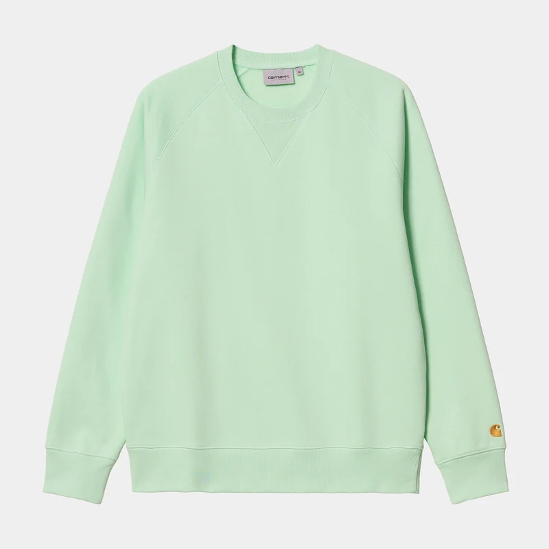 Carhartt WIP Chase Sweat Top för män - Blek Spearmint / Guld