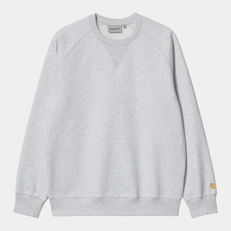 Carhartt WIP Herr Chase Sweat Top - Ash Heather / Gold