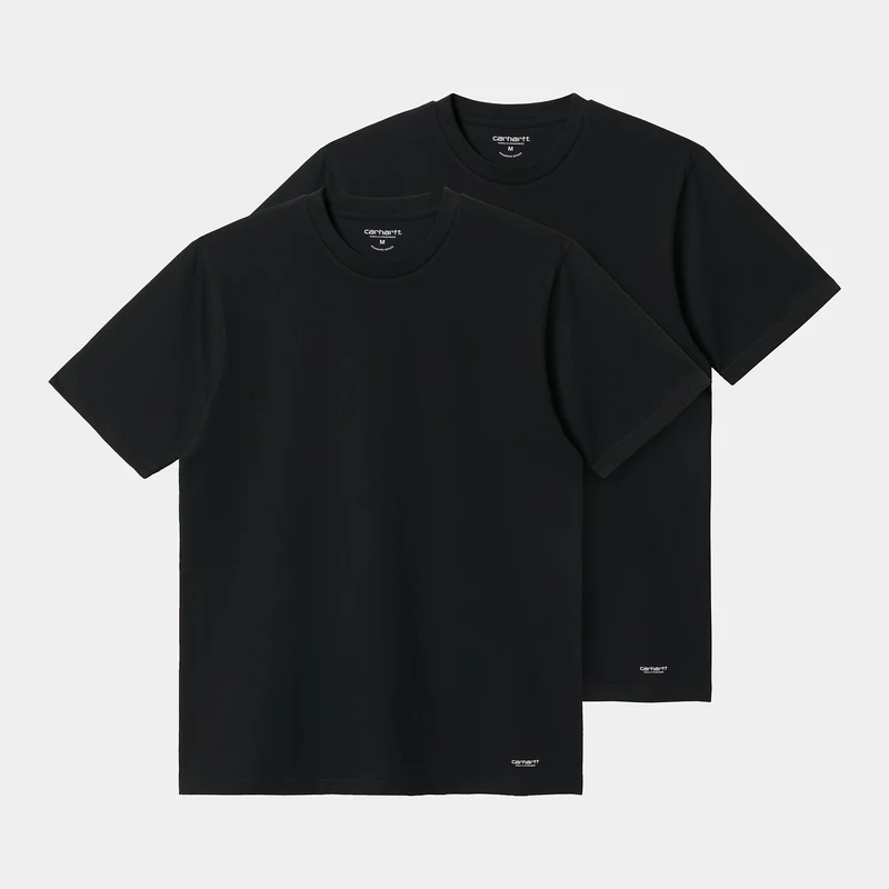 Carhartt WIP Standard kortärmad T-shirt med rund hals för män (2-pack) - Svart