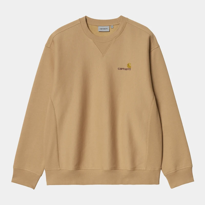 Carhartt WIP Herr American Script Träningstopp - Dusty Hamilton Brown