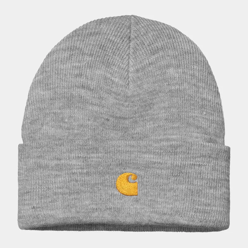 Carhartt WIP Unisex Chase Beanie - Grå Ljung / Guld