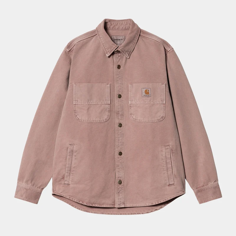 Carhartt WIP Långärmad Glenn-skjorta för män - mörkt plommon