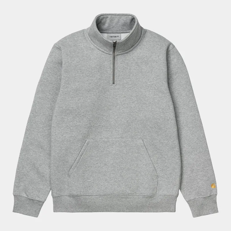 Carhartt WIP Chase Neck Zip Sweatshirt för män - Grå Ljung