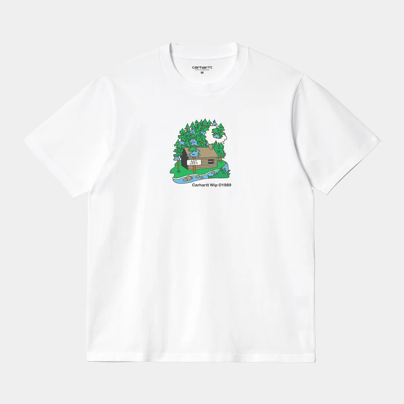 Carhartt WIP T-shirt i ekologisk bomull för män Cabin - Vit