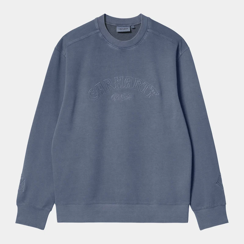 Carhartt WIP Mens Verse Script Sweat Top - Storm Blue