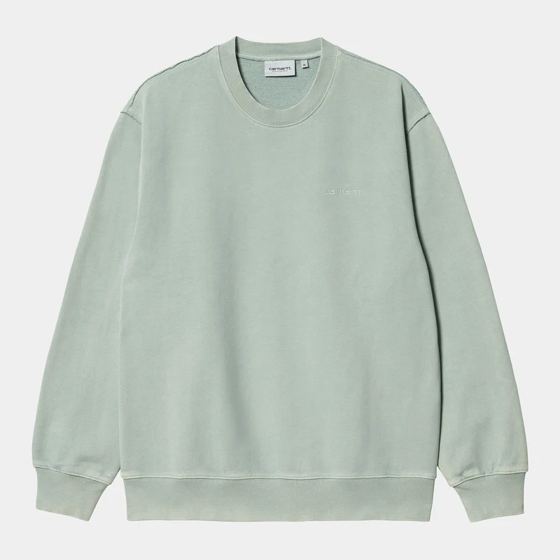 Carhartt WIP Herr Marfa Sweat Top - Misty Sage Moon Wash
