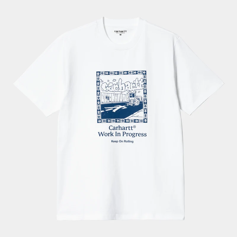 Carhartt WIP Herr Steamroller Kortärmad T-shirt i ekologisk bomull - Vit