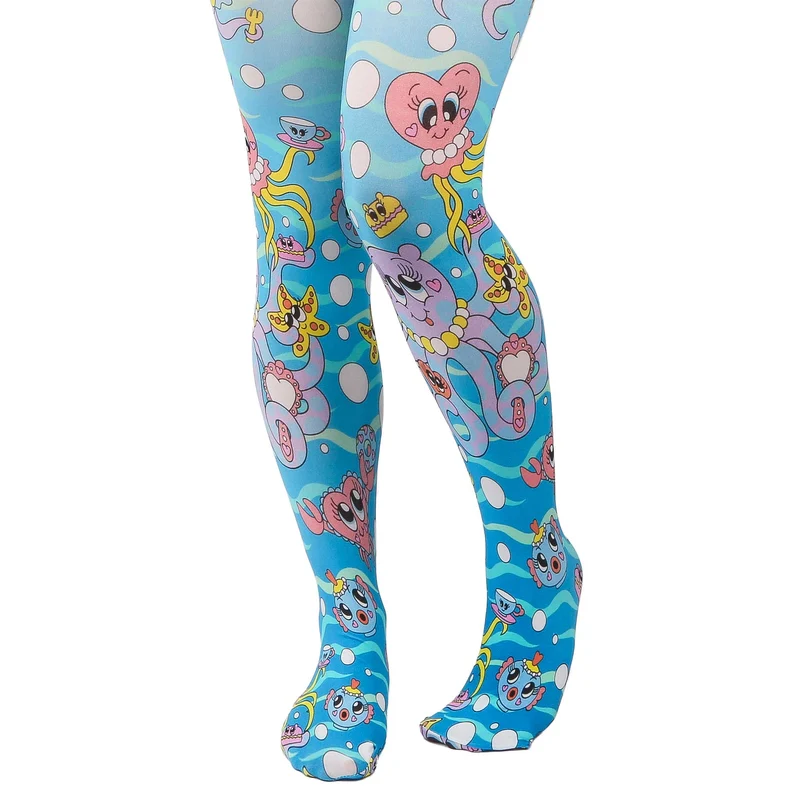 Irregular Choice Undervattenspartytights för kvinnor - blå