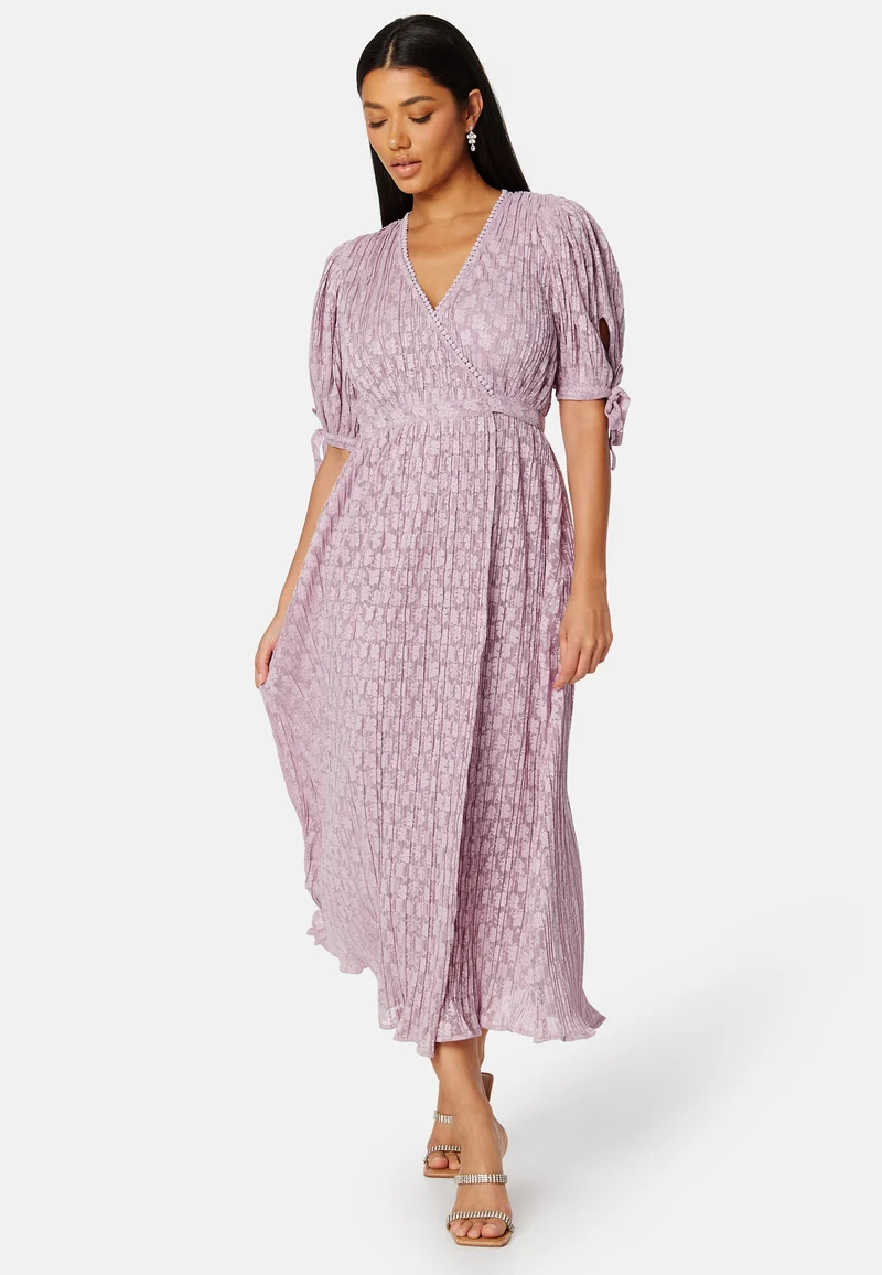 Plisse Wrap Dress