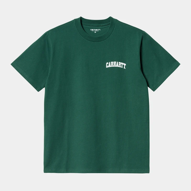 Carhartt WIP Kortärmad University Script T-shirt för män - Hedge